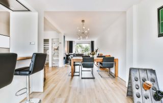Restored wooden floor in a Birmingham home with a smooth natural finish